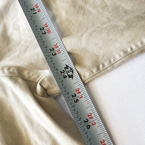 VTG Tommy Hilfiger Tan Longsleeve Button Down 100 Cotton Suede Collar Trim L - Picture 9 of 11